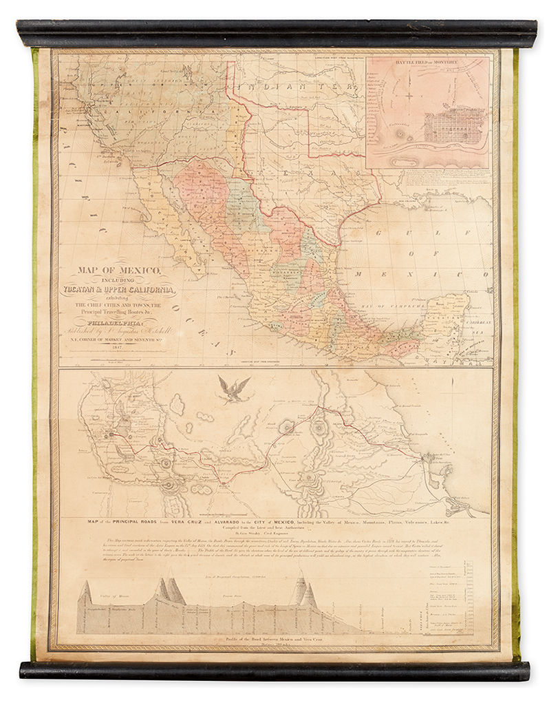 MITCHELL, SAMUEL AUGUSTUS. Map of Mexico, Including Yucatan & Upper California.